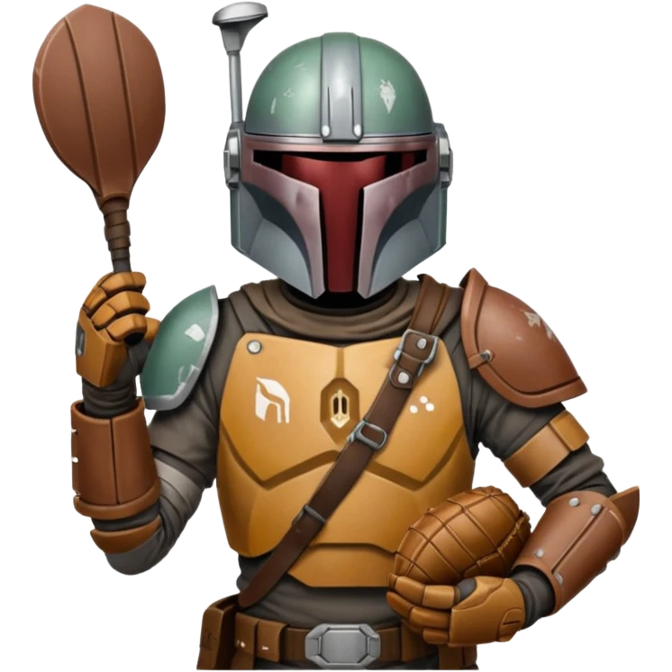 Mandalorian with a Catcher's mitt emoji