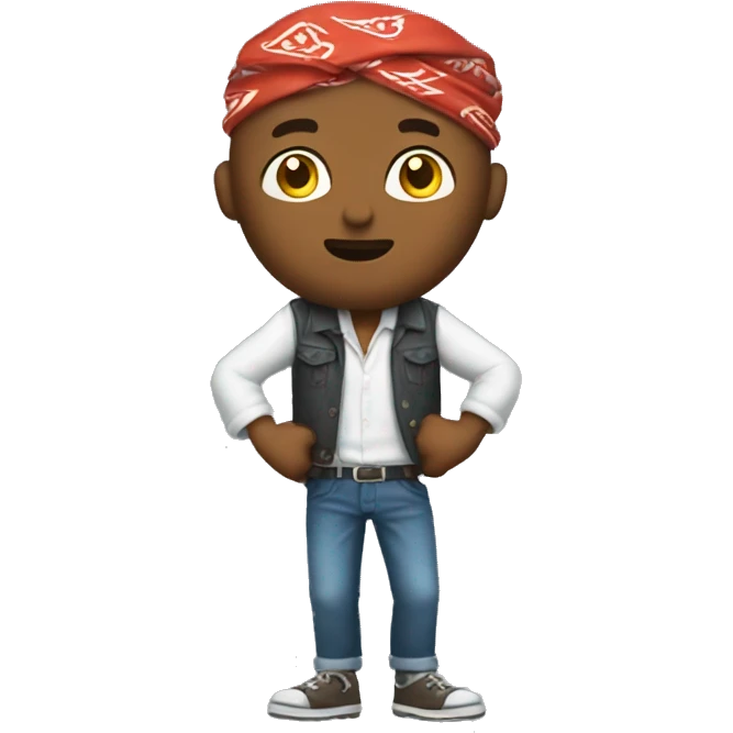 man with bandana shrugging emoji