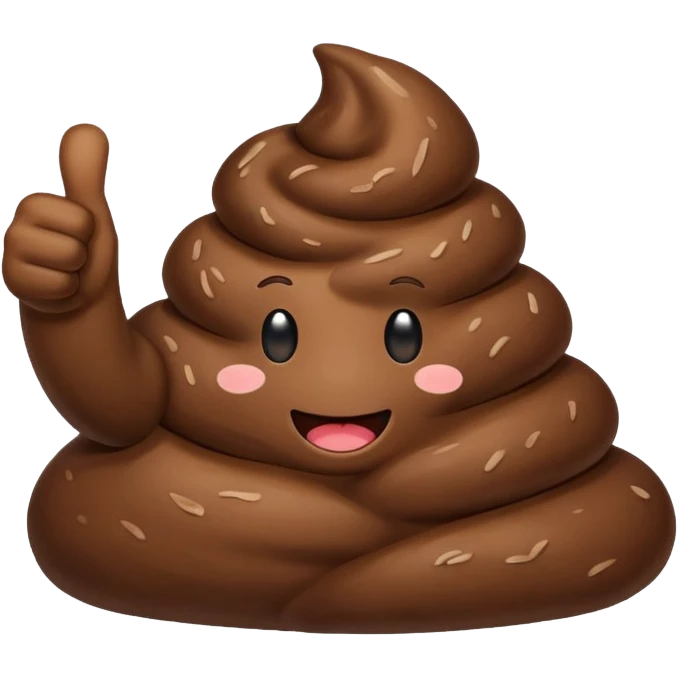 Poop thumbs up no face emoji
