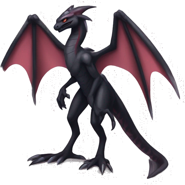 cool edgy black and maroon Dark-type nargacuga Salazzle  Salandite Pokémon full body by LiLaiRa, by Falvie emoji