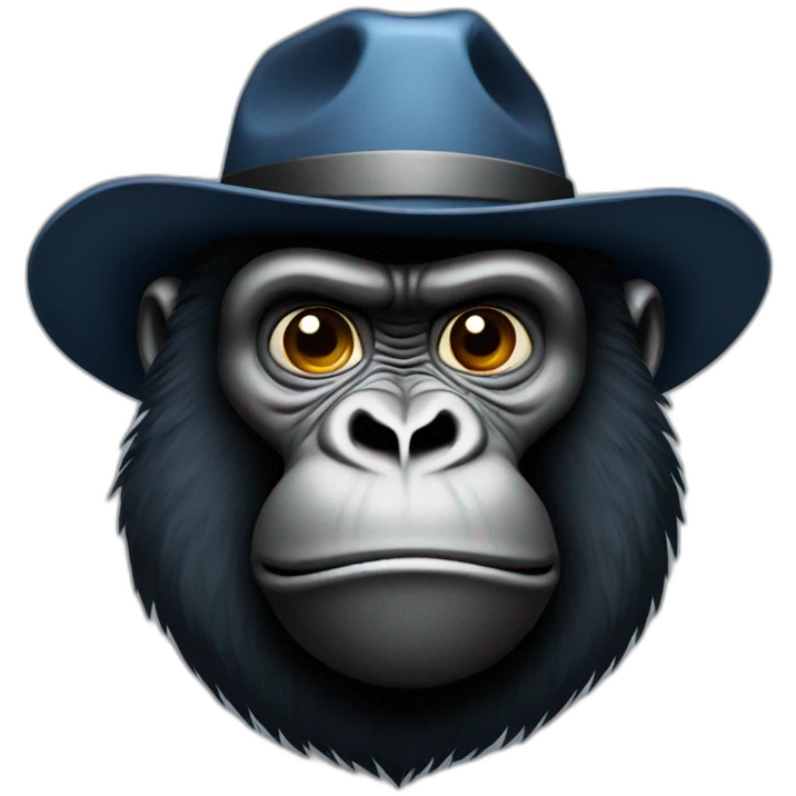 Gorila with hat emoji