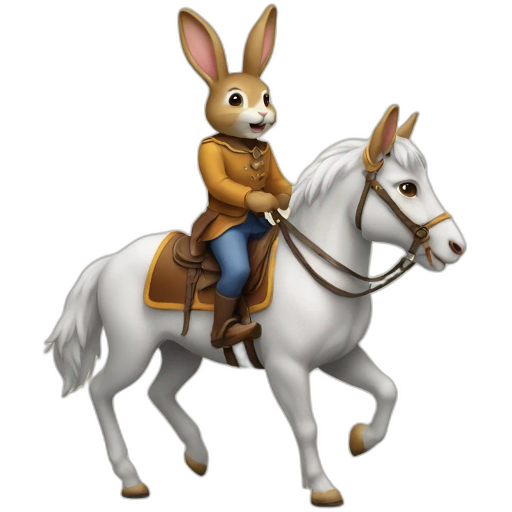 Lapin sur cheval emoji
