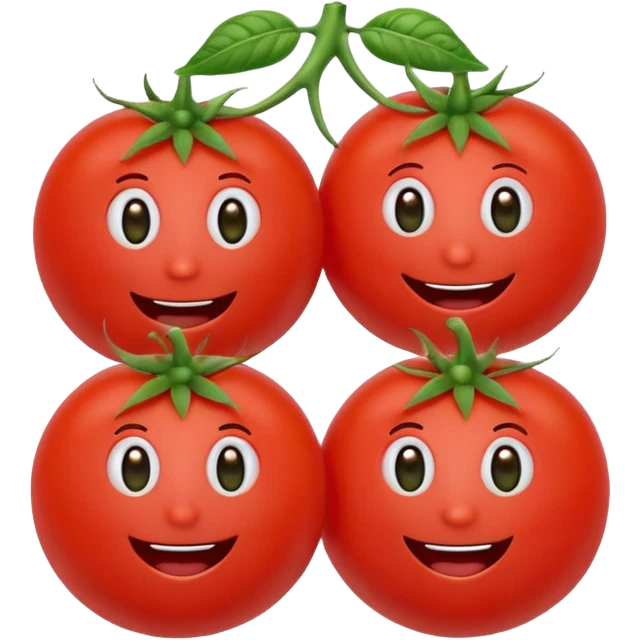 Tomatoes with happy faces animated cute  emoji