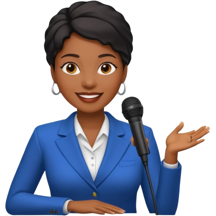 Public Speaker black woman  emoji