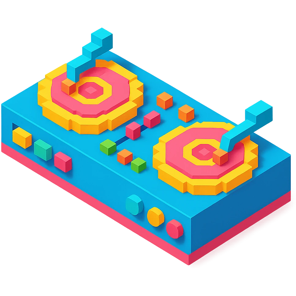 DJ turntables with a sleek design and vibrant colors emoji