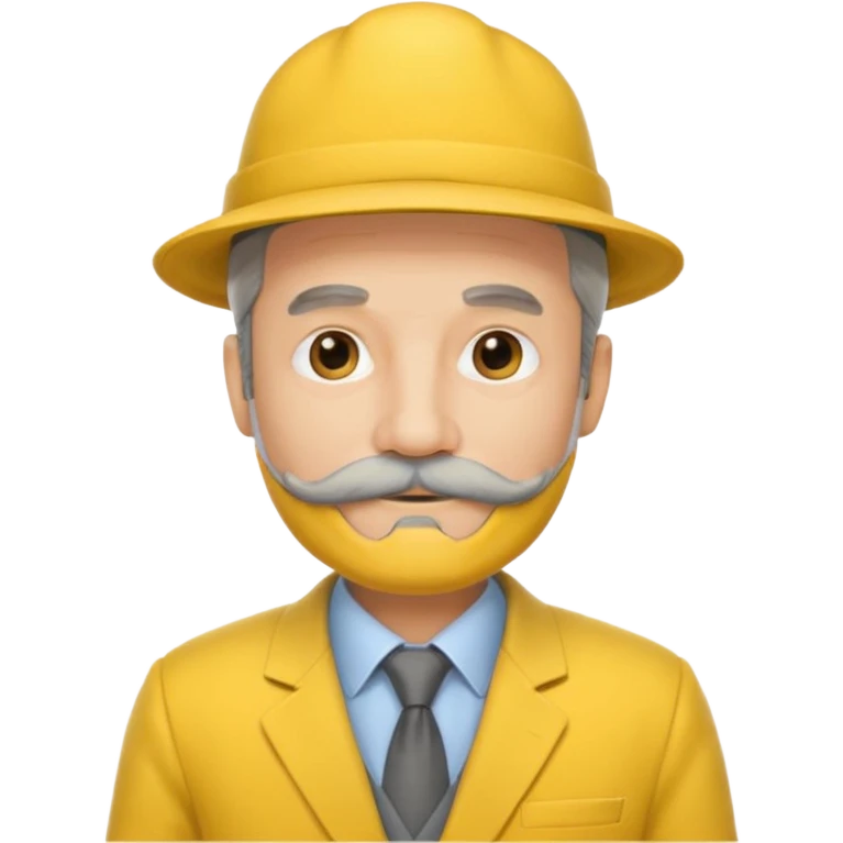 middle aged mobster with yellow colored suit and hat and grey mustache and beard emoji