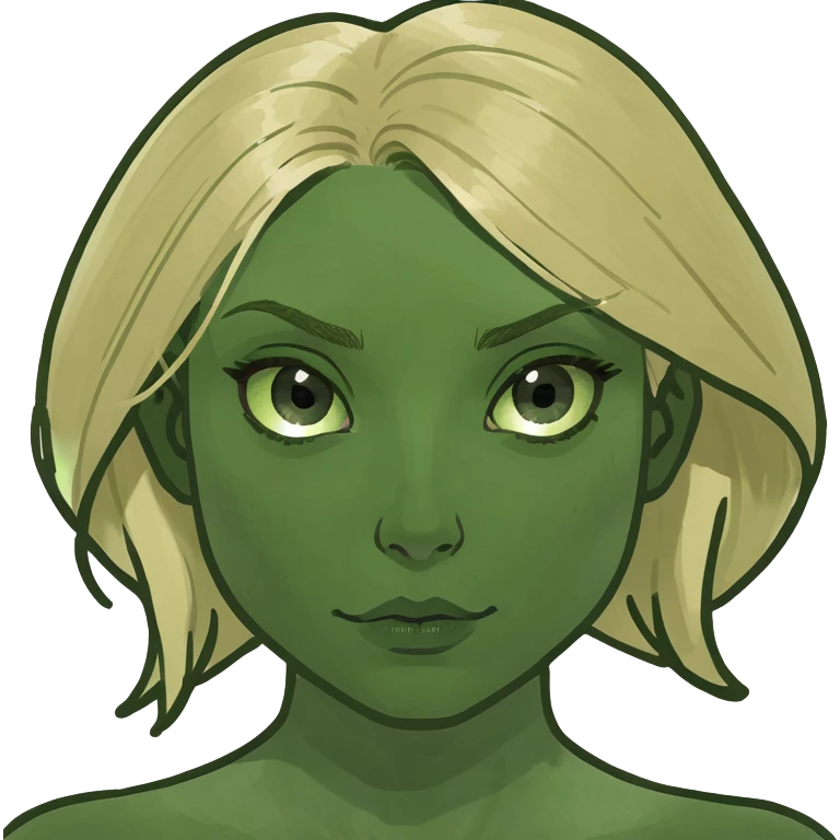 Sad Blonde white girl green eyes emoji