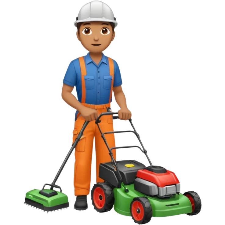 Maintenance worker
with full-body lawnmower emoji