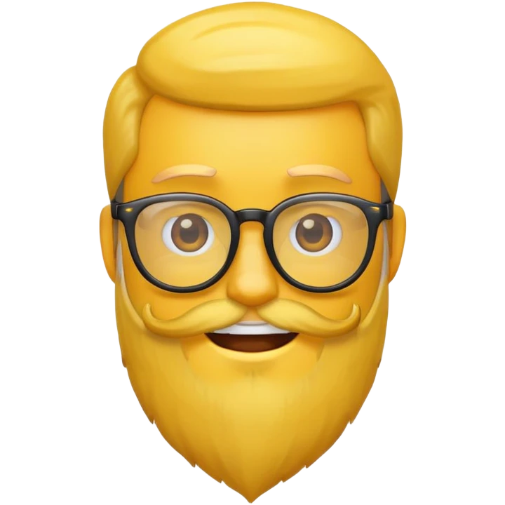 Emoji with glasses and a beard emoji