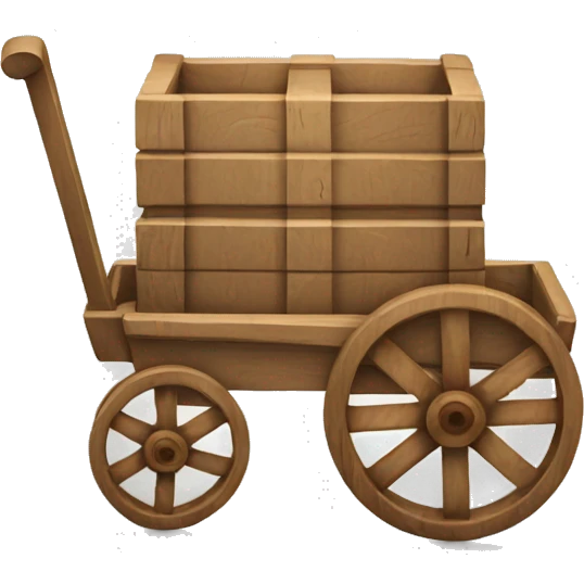 a cart with wooden square wheels emoji