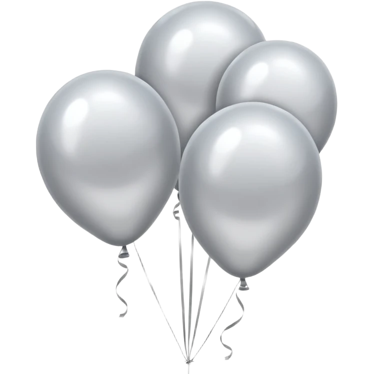 white and silver balloons emoji