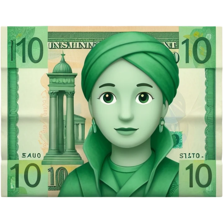 banconota verde 10 euro emoji