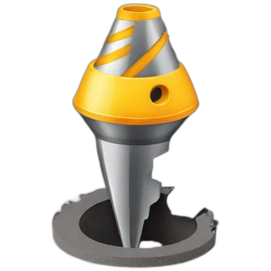 a broken drill bit stuck in a hole emoji