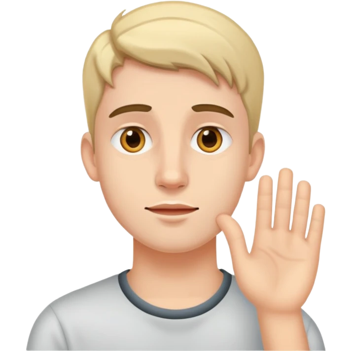 young man hearing impairment emoji