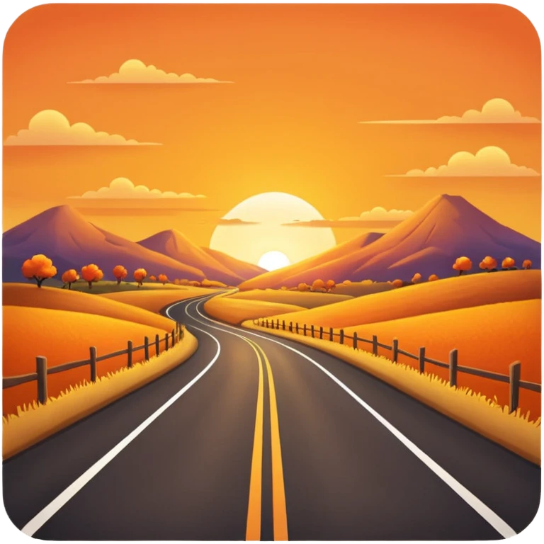 country road with sunset emoji