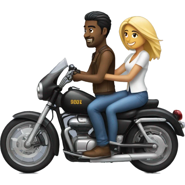 Couple on bullet bike  emoji