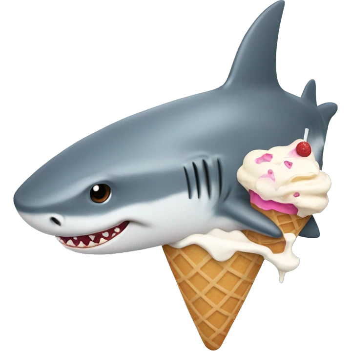Shark eating ice cream emoji
