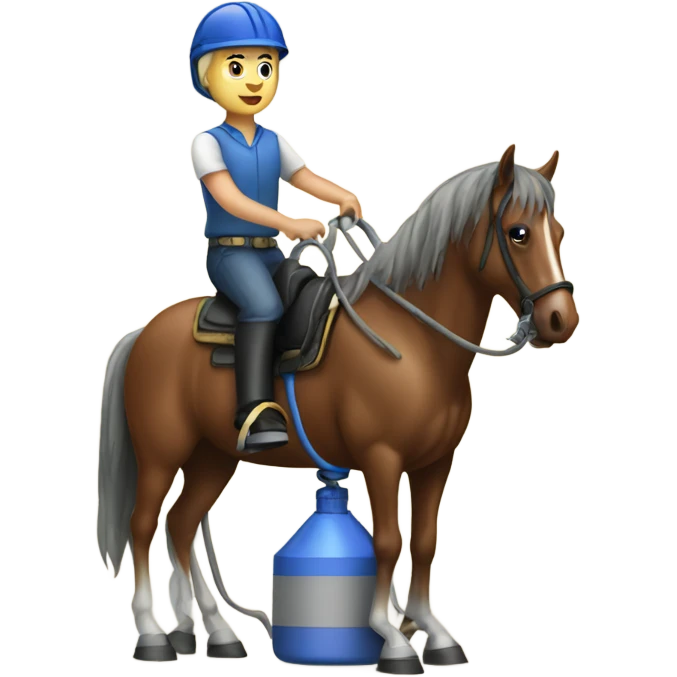 horse riding a vacum emoji