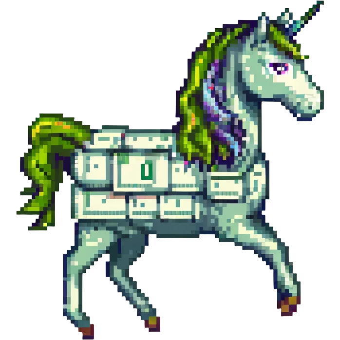 единорог из долларовых купюр, no background emoji