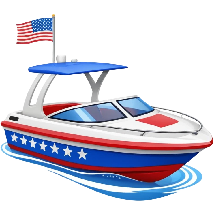 Sport water boat with American flag emoji
