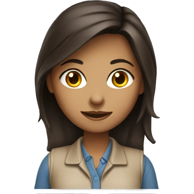 Brunette Girl Working at Laptop emoji