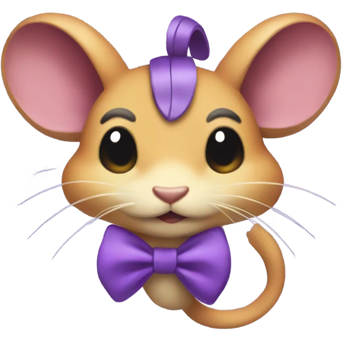 A RATATA wearing a bow  emoji