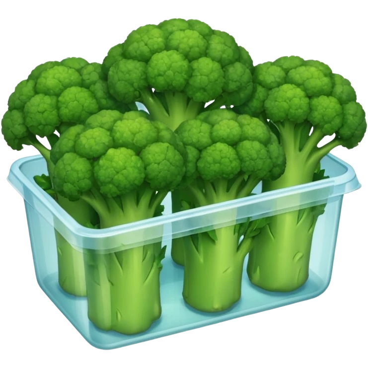 broccolis in plastic container emoji