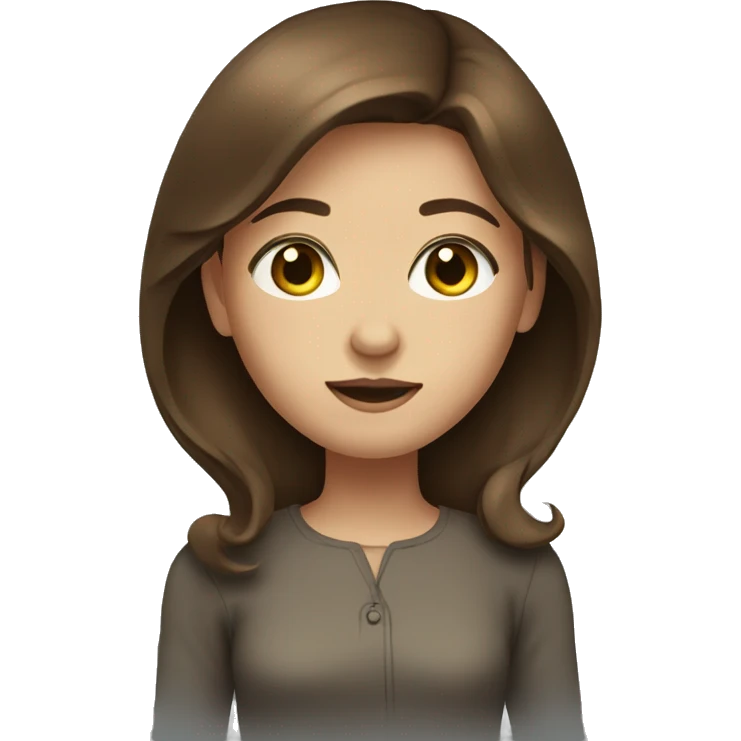Girl with brown hair and geen eyes emoji