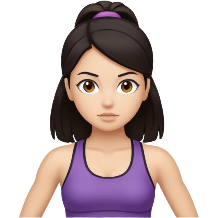 girl at gym dark hair and eyes emoji