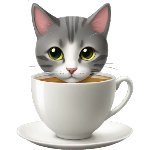 Çay içen kedi emoji