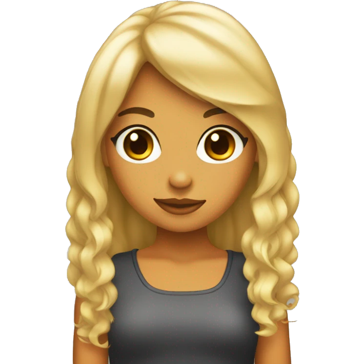 Una chica de pelo negro con flequillo  emoji