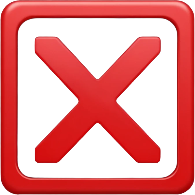 white x in red box 2D emoji