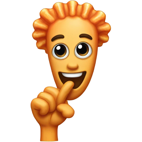 Fried shrimp with eyes and fist up emoji