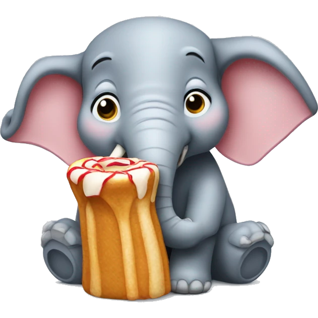 elefante comiendo un churro emoji