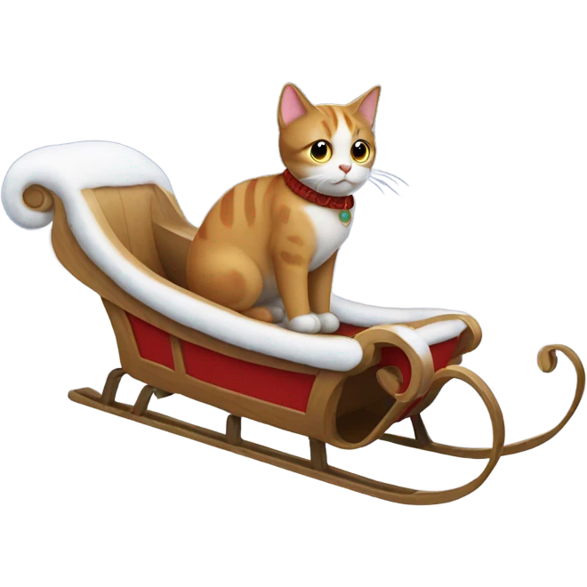 A cat on a sleigh  emoji