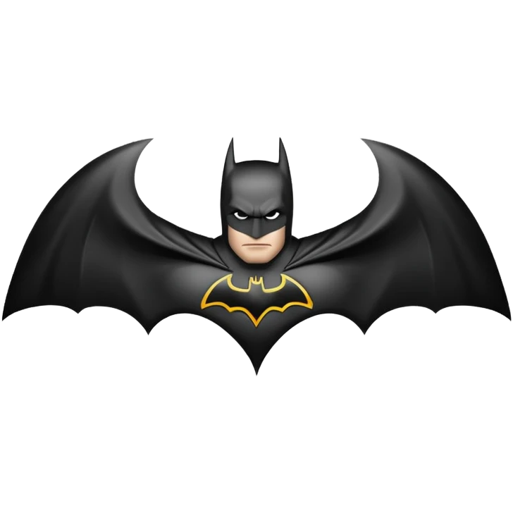 Batman logo Full black no face only logo emoji