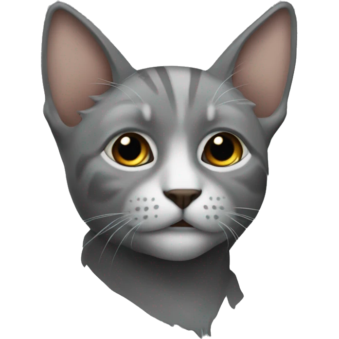 серый кот с полосками  emoji