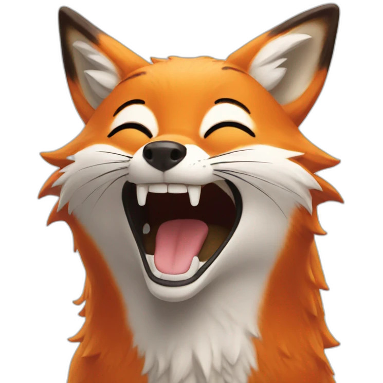 Fox laughing out loud  emoji