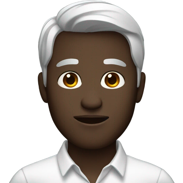 dark-skinned male in white shirt emoji