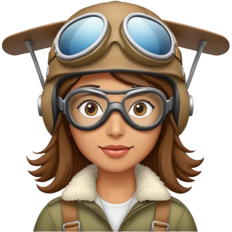 Brown haired mom flying airplane emoji
