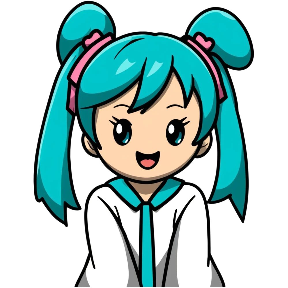 Hatsune Miku surprised reaction with shocked expression emoji