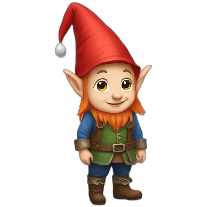 Midget dressed as a gnome doing gnome things emoji