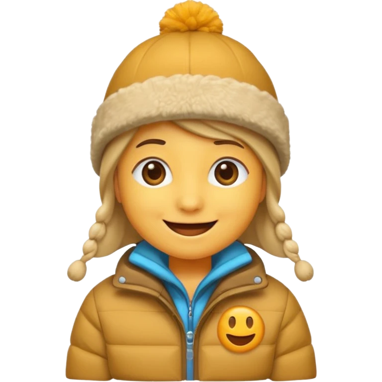 Smile emoji in winter hat and jacket  emoji