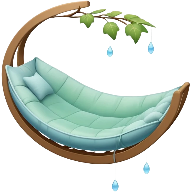 sheltering cradle leaf, translucent, softly curved, floating, gentle green-blue and warm earth colors emoji