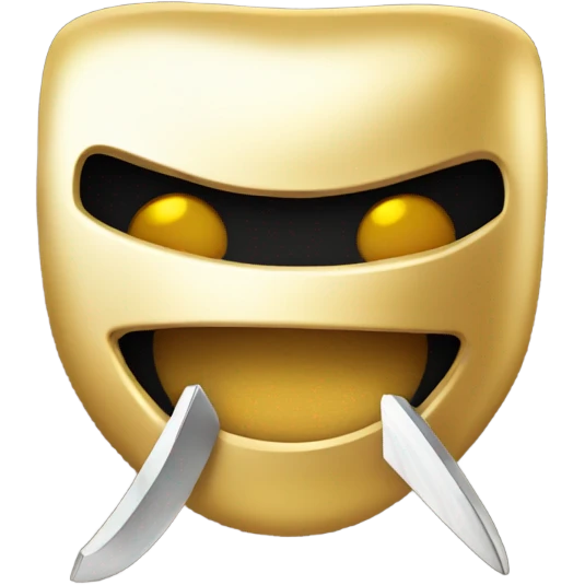 Golden tooth that looks like a ninja  emoji