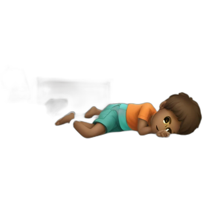 Boy playing with cell phone in his room lying down and wrapped up emoji