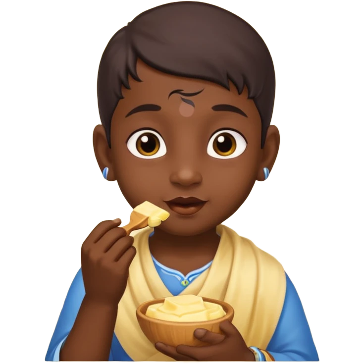 Little Krishna eating butter  emoji