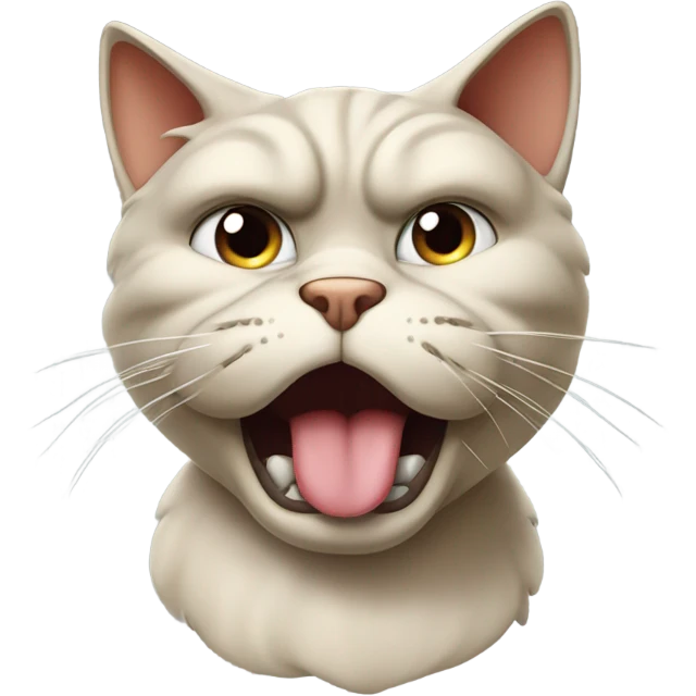 Cat with disgusted face emoji