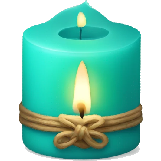 Turquoise coloured candle emoji