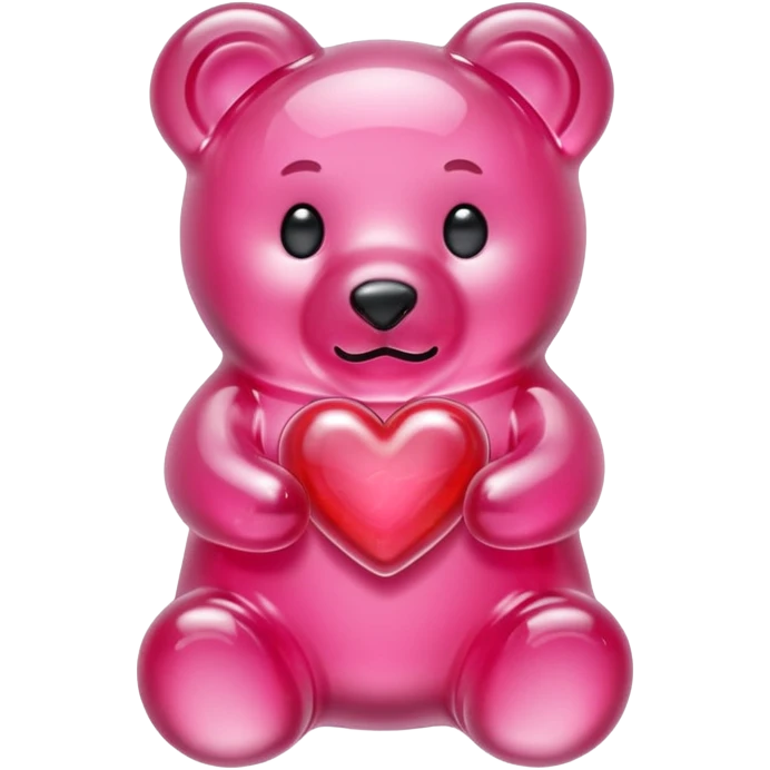 transparent pink gummy bear heart pink emoji